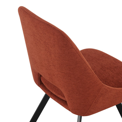 Chair Initiate fabric terracotta-black metal leg 48x57x85cm