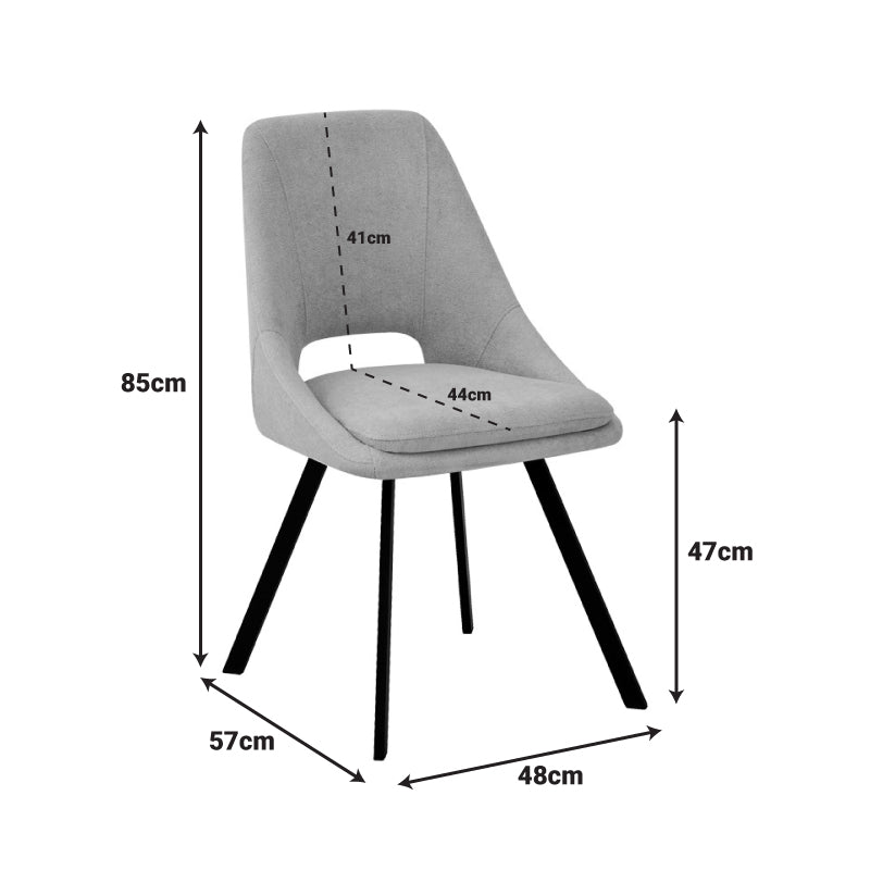 Chair Initiate fabric terracotta-black metal leg 48x57x85cm