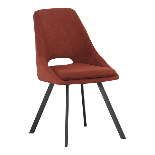 Chair Initiate fabric terracotta-black metal leg 48x57x85cm
