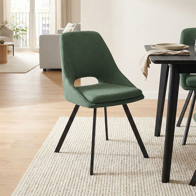 Chair Initiate fabric green-black metal leg 48x57x85cm