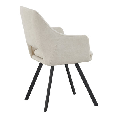 Initiate armchair cream fabric-black metal leg 56x58x85cm