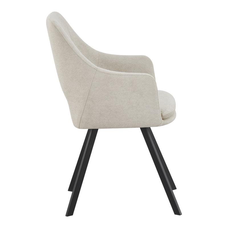 Initiate armchair cream fabric-black metal leg 56x58x85cm