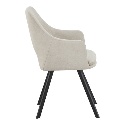 Initiate armchair cream fabric-black metal leg 56x58x85cm
