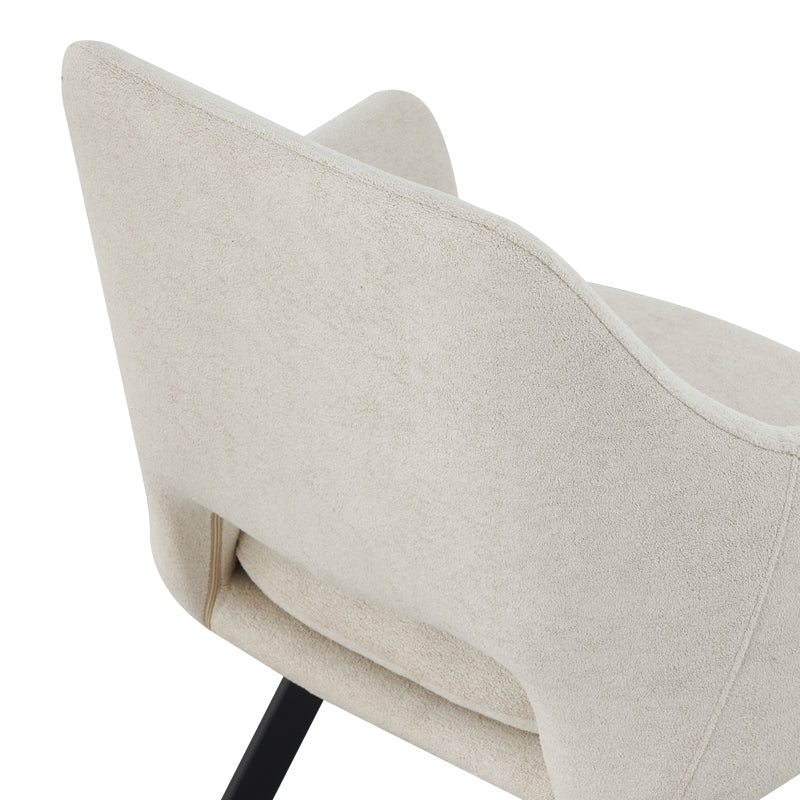 Initiate armchair cream fabric-black metal leg 56x58x85cm