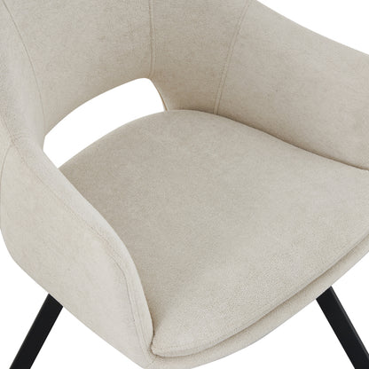 Initiate armchair cream fabric-black metal leg 56x58x85cm