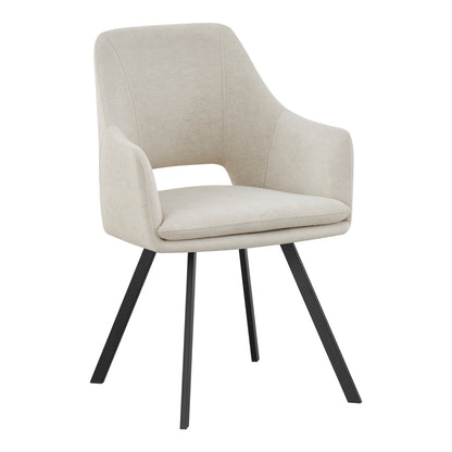 Initiate armchair cream fabric-black metal leg 56x58x85cm