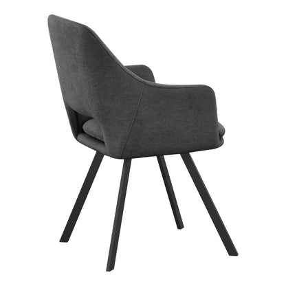 Initiate armchair anthracite fabric-black metal leg 56x58x85cm