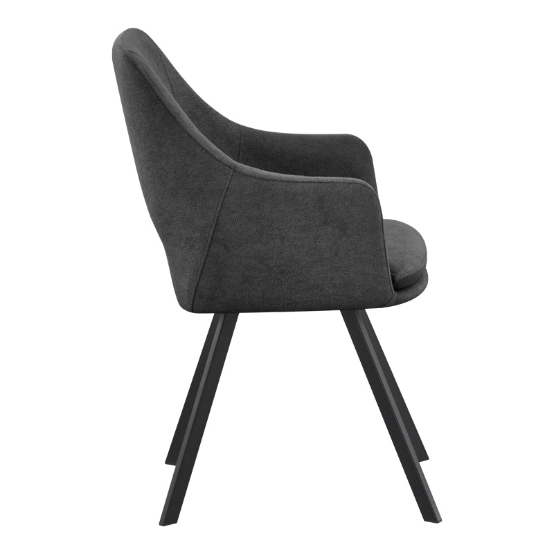 Initiate armchair anthracite fabric-black metal leg 56x58x85cm