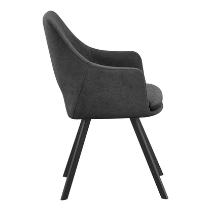 Initiate armchair anthracite fabric-black metal leg 56x58x85cm