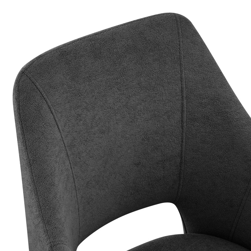 Initiate armchair anthracite fabric-black metal leg 56x58x85cm