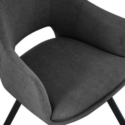 Initiate armchair anthracite fabric-black metal leg 56x58x85cm