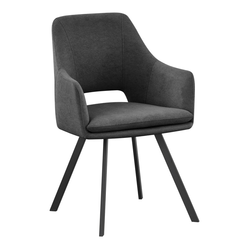 Initiate armchair anthracite fabric-black metal leg 56x58x85cm