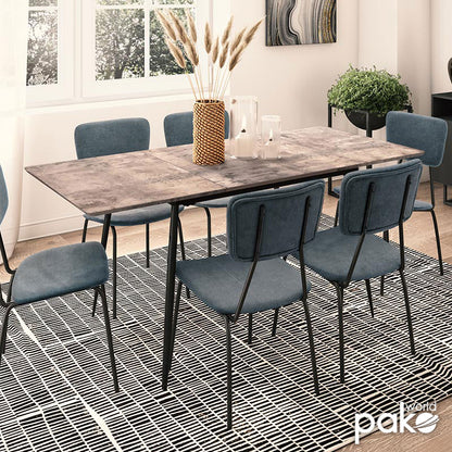 Dining table Shazam pakoworld polymorphic-extendable MDF color grey cement 120-160x80x76cm