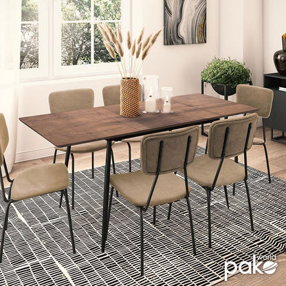 Dining table Shazam pakoworld polymorphic-extendable MDF color walnut 120-160x80x76cm