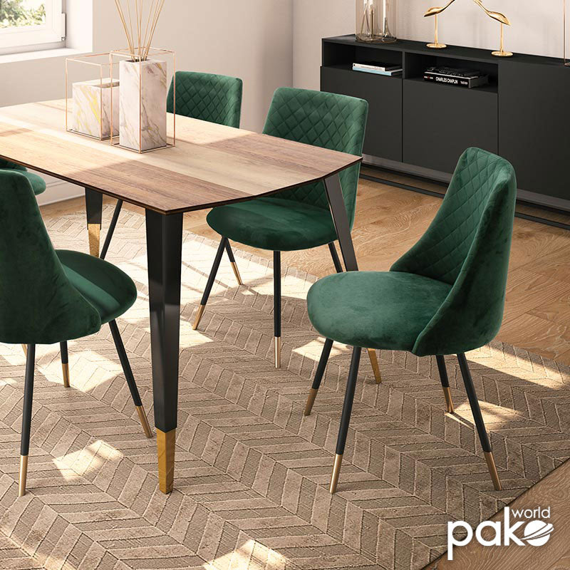 Chair Giselle pakoworld velvet green leg black-golden