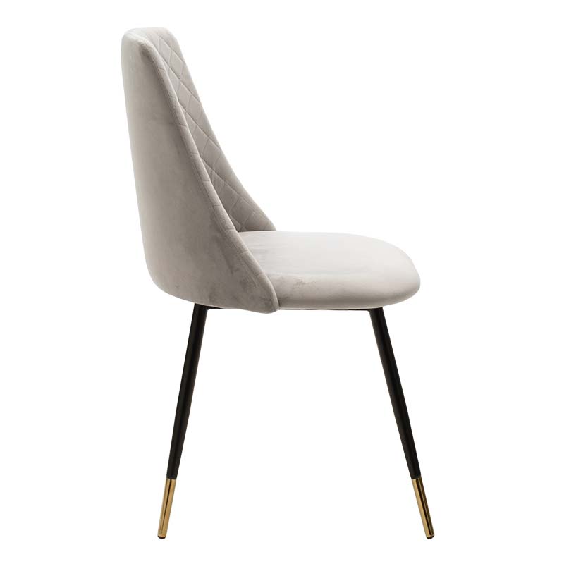 Chair Giselle pakoworld velvet grey leg black-golden