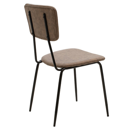 Chair Tania pakoworld PU light brown antique-black leg