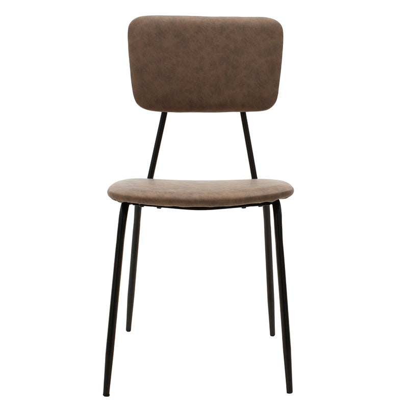 Chair Tania pakoworld PU light brown antique-black leg