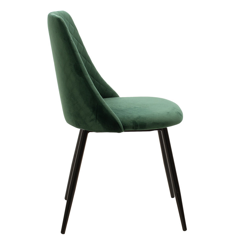 Chair Giselle pakoworld velvet green-leg black