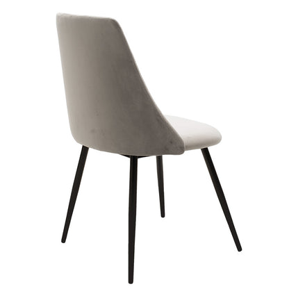 Chair Giselle pakoworld velvet grey-leg black