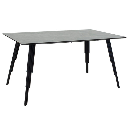 Dining table Lifo pakoworld MDF dark grey cement-black 140x80x75εκ