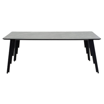 Coffee table Lifo pakoworld MDF dark grey cement-black 120x60x45εκ