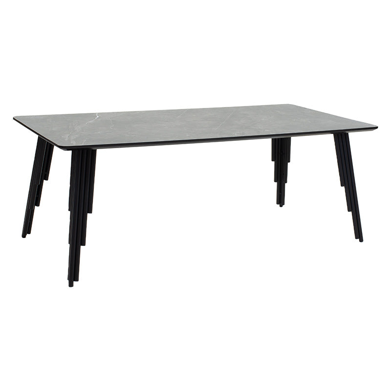 Coffee table Lifo pakoworld MDF dark grey cement-black 120x60x45εκ