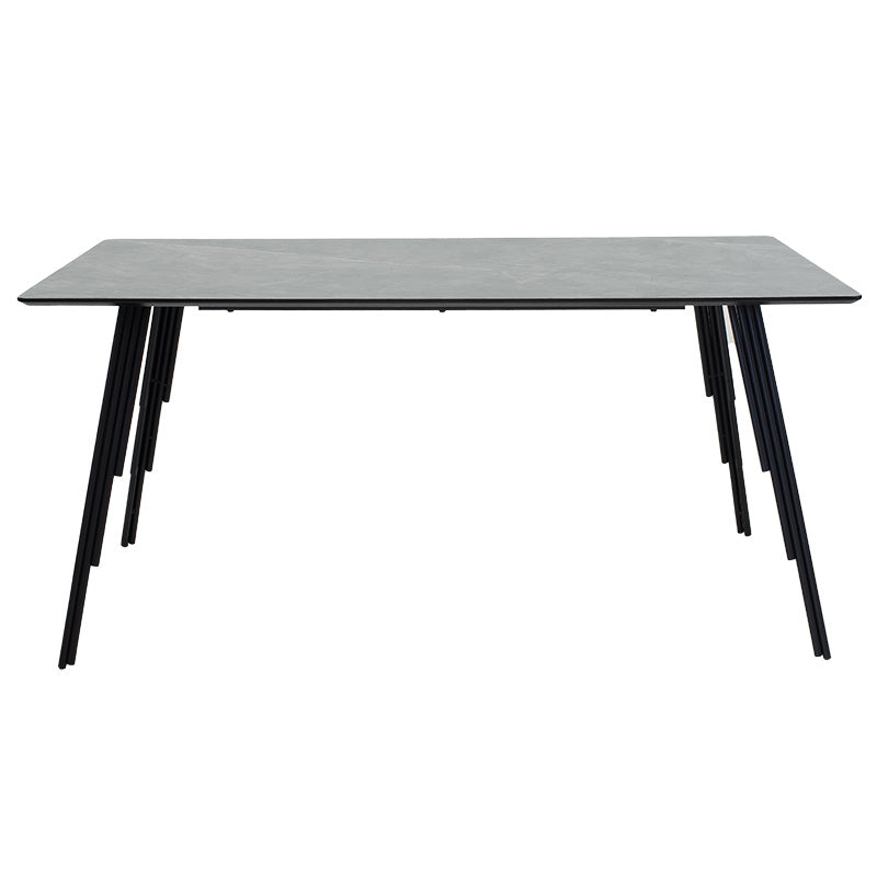 Dining table Lifo pakoworld MDF dark grey cement-black 160x90x75εκ