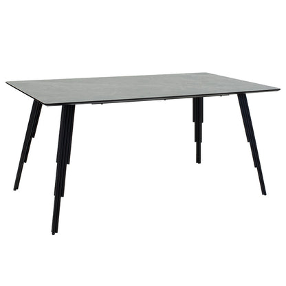 Dining table Lifo pakoworld MDF dark grey cement-black 160x90x75εκ