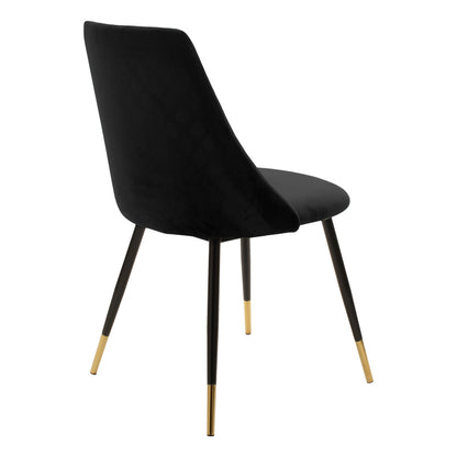 Chair Giselle pakoworld black velvet leg black-golden