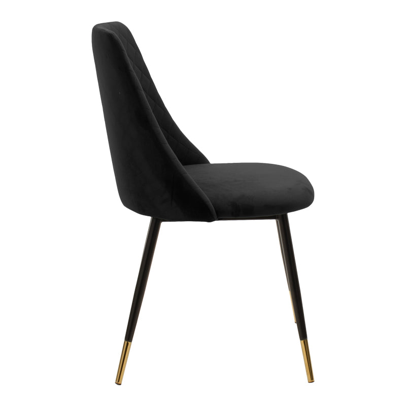 Chair Giselle pakoworld black velvet leg black-golden