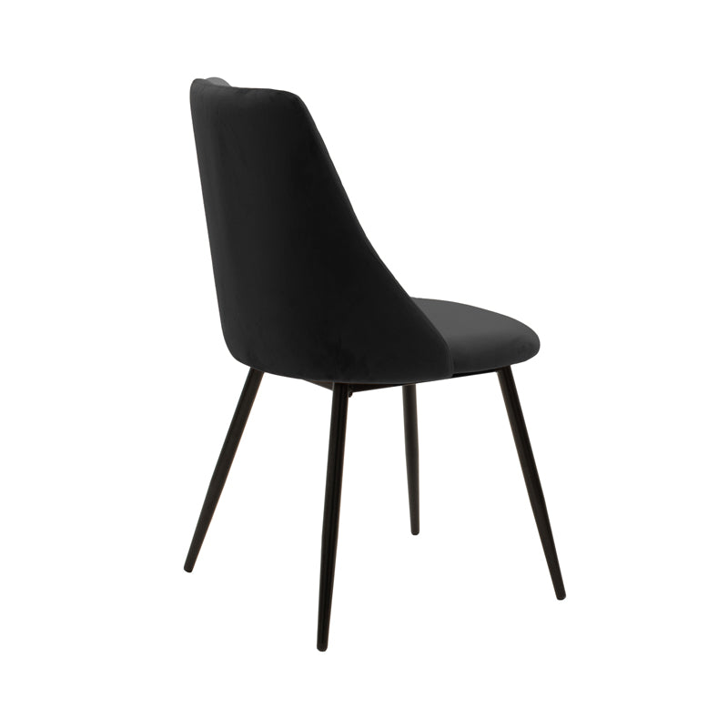 Chair Giselle pakoworld black velvet-black leg