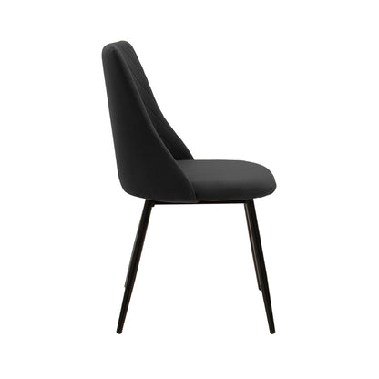 Chair Giselle pakoworld black velvet-black leg