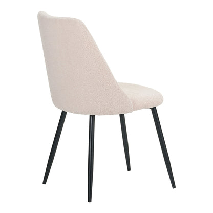 Giselle chair pakoworld bouclé fabric in beige shade 51x52x82cm