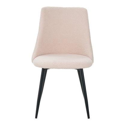 Giselle chair pakoworld bouclé fabric in beige shade 51x52x82cm