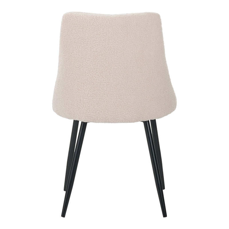 Giselle chair pakoworld bouclé fabric in beige shade 51x52x82cm