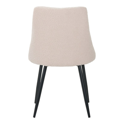 Giselle chair pakoworld bouclé fabric in beige shade 51x52x82cm