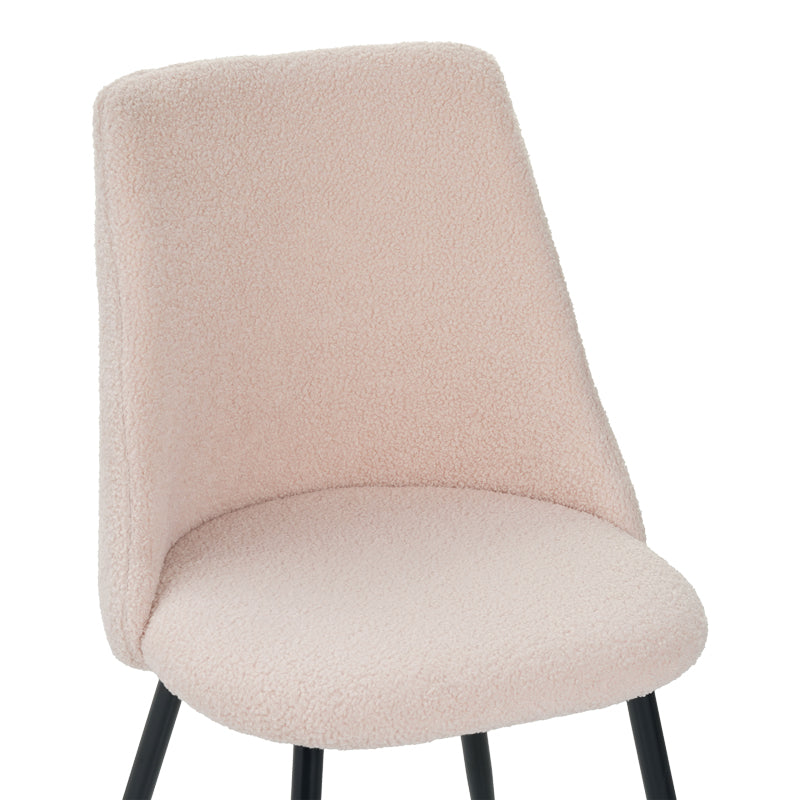 Giselle chair pakoworld bouclé fabric in beige shade 51x52x82cm