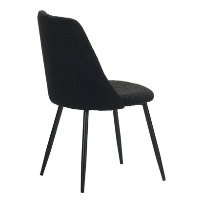 Giselle chair pakoworld bouclé fabric in black shade 51x52x82cm