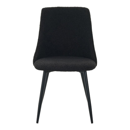 Giselle chair pakoworld bouclé fabric in black shade 51x52x82cm