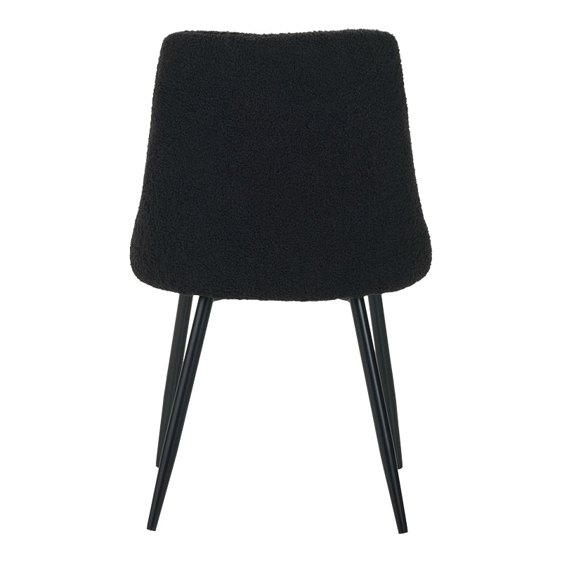 Giselle chair pakoworld bouclé fabric in black shade 51x52x82cm