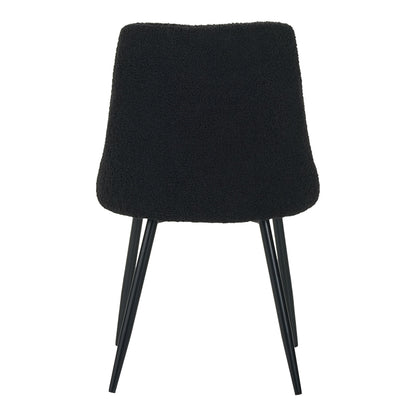 Giselle chair pakoworld bouclé fabric in black shade 51x52x82cm