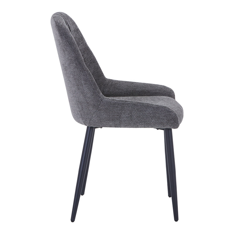 Larissia chair anthracite fabric-black metal leg 53x59x89cm