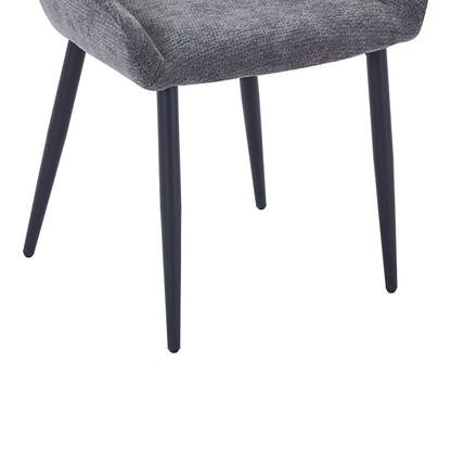 Larissia chair anthracite fabric-black metal leg 53x59x89cm