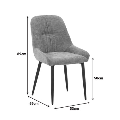 Larissia chair anthracite fabric-black metal leg 53x59x89cm