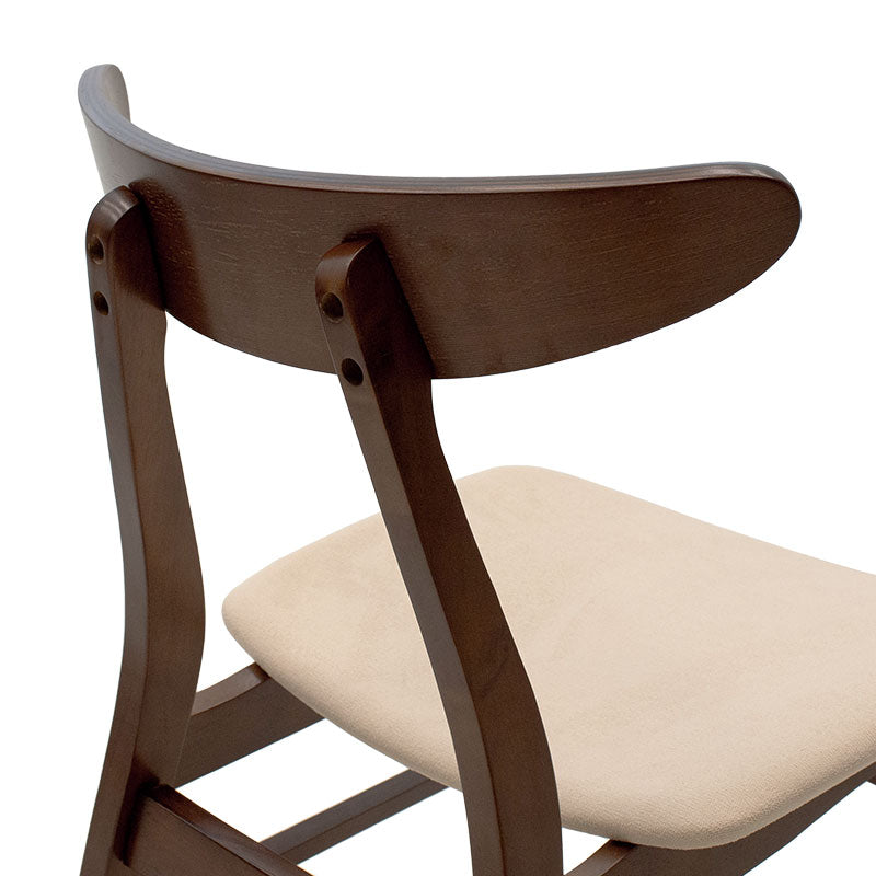 Chair Orlean pakoworld beige fabric-walnut rubberwood leg