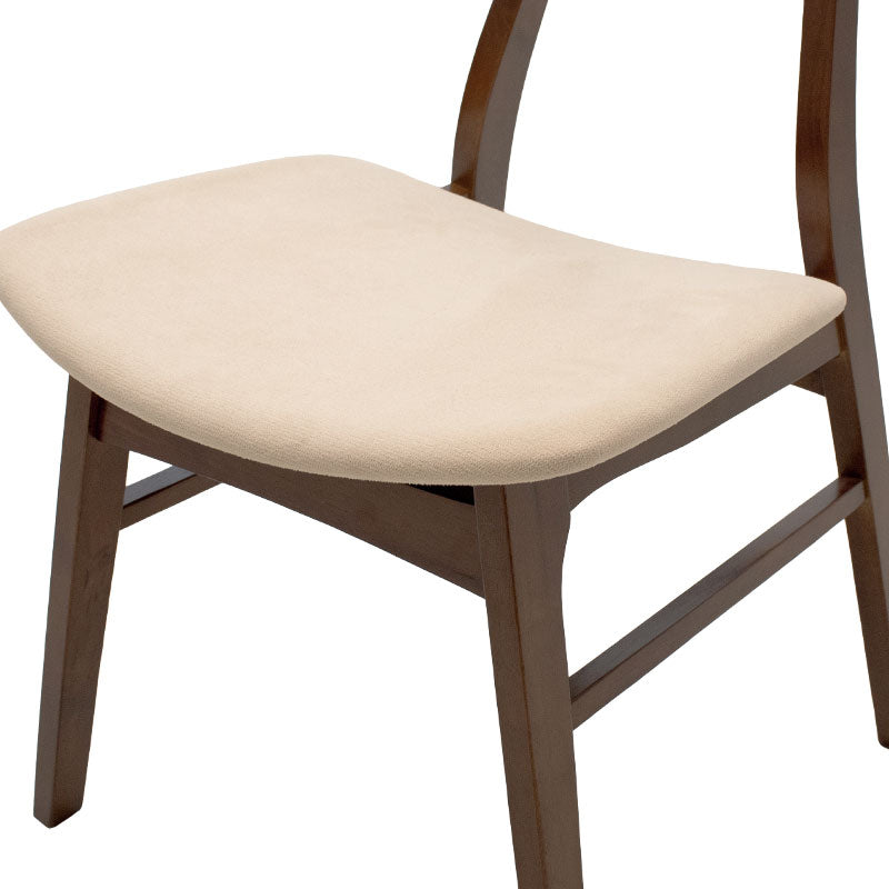 Chair Orlean pakoworld beige fabric-walnut rubberwood leg