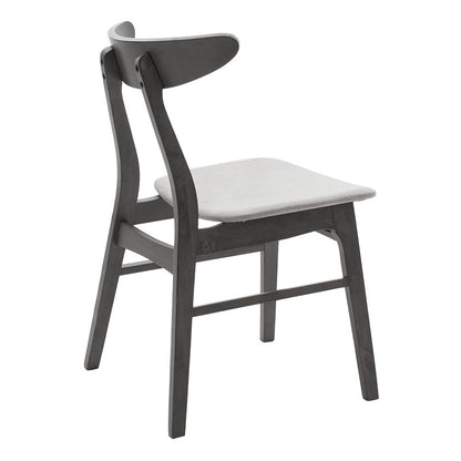 Chair Orlean pakoworld grey fabric-anthracite rubberwood leg