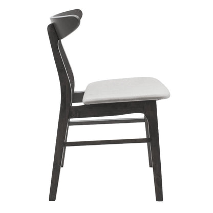 Chair Orlean pakoworld grey fabric-anthracite rubberwood leg