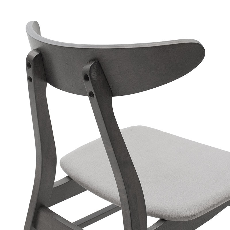 Chair Orlean pakoworld grey fabric-anthracite rubberwood leg